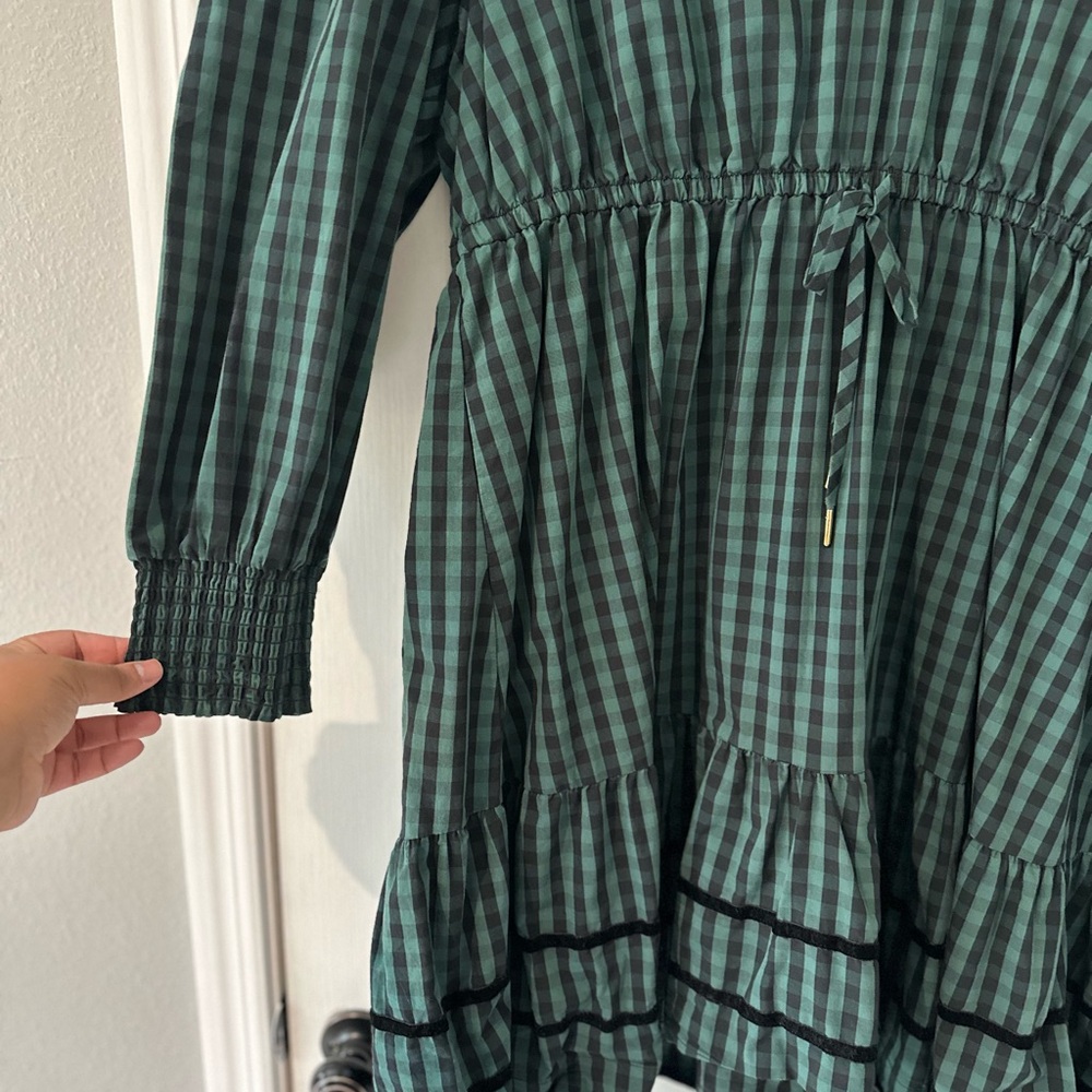 Draper James 3X Green and Black Gingham Dress